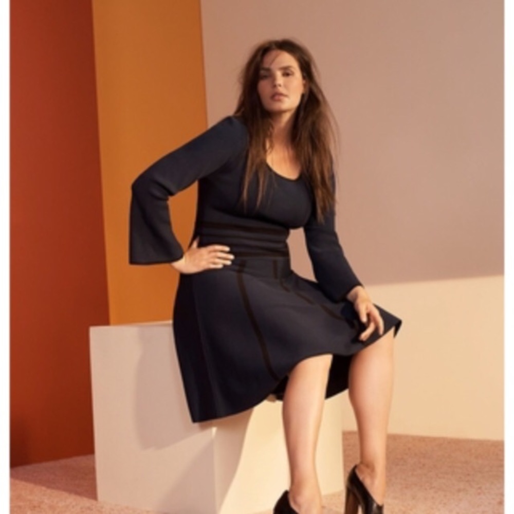 Fit and flare designer plus size dress